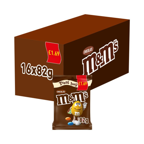M&Ms CHOCO TREAT BAG 16x82G PMP &Acirc;&pound;1.69