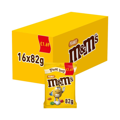 M&Ms PEANUT CHOCOLATE TREAT BAG 16x82G PMP &Acirc;&pound;1.69