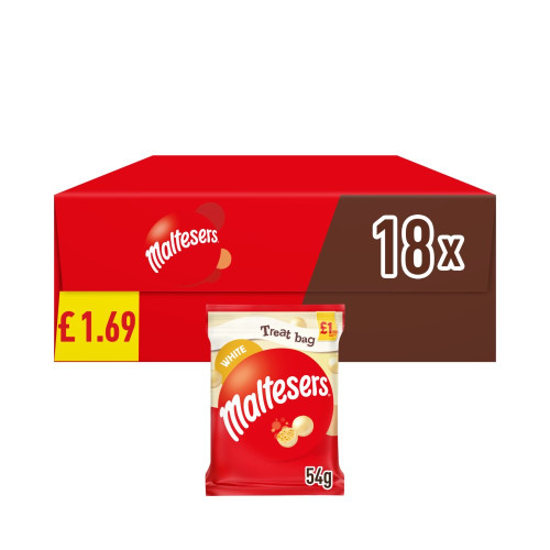 MALTESERS WHITE CHOCOLATE TREAT BAG 18x54G PMP &Acirc;&pound;1.69