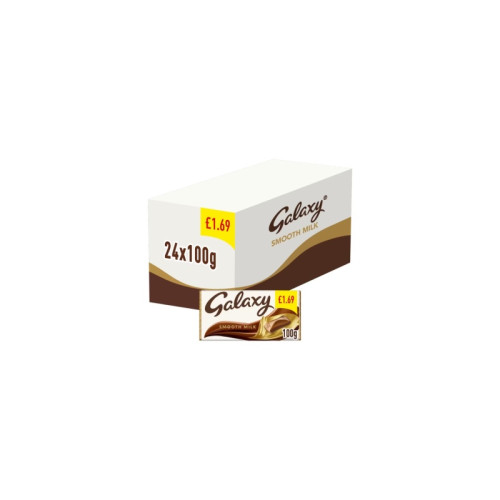 GALAXY MILK CHOCOLATE BLOCK 24x100G PMP &Acirc;&pound;1.69