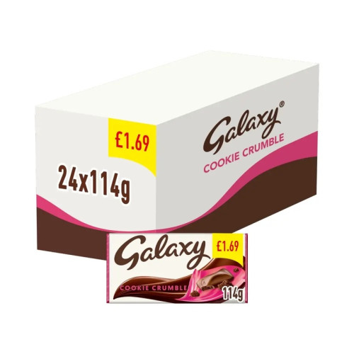 GALAXY COOKIE CRUMBLE CHOCOLATE BLOCK 24x114G PMP &Acirc;&pound;1.69