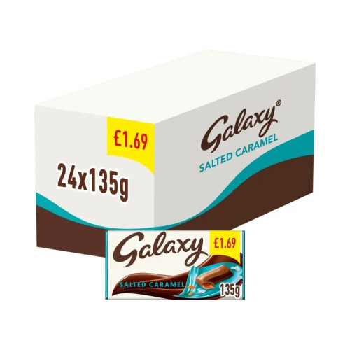 GALAXY SALTED CARAMEL CHOCOLATE BLOCK 24x135G PMP &Acirc;&pound;1.69