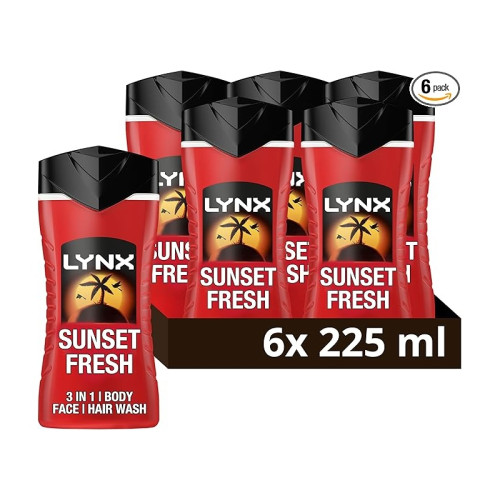 LYNX SHOWER GEL SUNSET FRESH 6x225ML