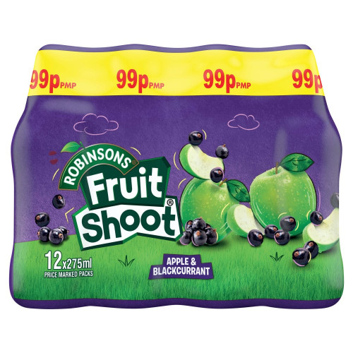 ROBINSONS FRUIT SHOOT NAS APPLE BLACKCURRANT BOTTLE 12x275ML PMP &Acirc;&pound;0.99