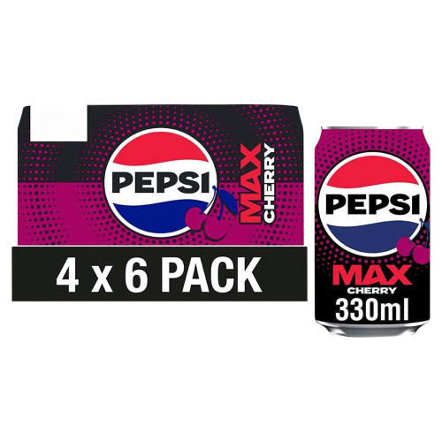 PEPSI MAX CHERRY 6 PACK CAN 1x4x330ML PMP &Acirc;&pound;3.29