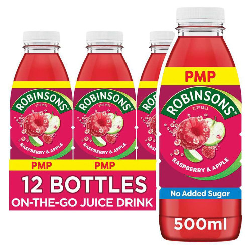 ROBINSONS READY TO DRINK RASPBERRY APPLE BOTTLE 1x12x500ML PMP &Acirc;&pound;1.19