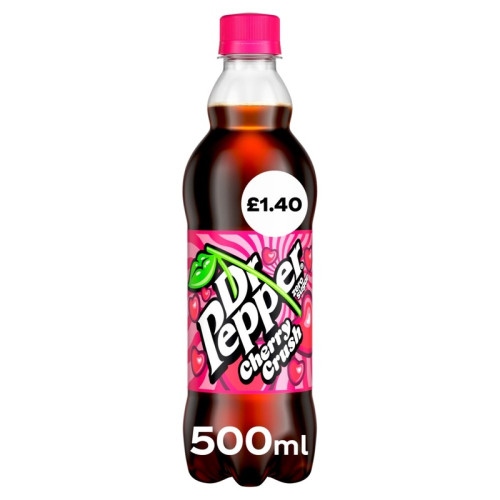 DR PEPPER ZERO SUGAR CHERRY BOTTLE 1x12x500ML PMP &Acirc;&pound;1.40