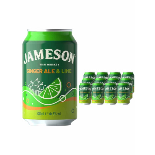 JAMESON IRISH WHISKEY GINGER ALE & LIME CAN 12x330ML