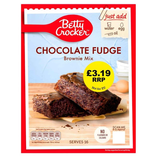 BETTY CROCKER CHOCOLATE FUDGE BROWNIE MIX 4x415G PMP &Acirc;&pound;3.19