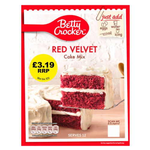 BETTY CROCKER CAKE RED VELVET CAKE MIX 4x425G PMP &Acirc;&pound;3.19