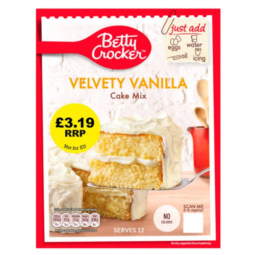 BETTY CROCKER VANILLA CAKE MIX 4x425G PMP &Acirc;&pound;3.19