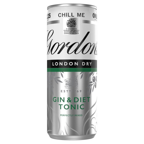 GORDONS GIN DIET TONIC READY TO DRINK CAN 12x250ML PMP &Acirc;&pound;2.25