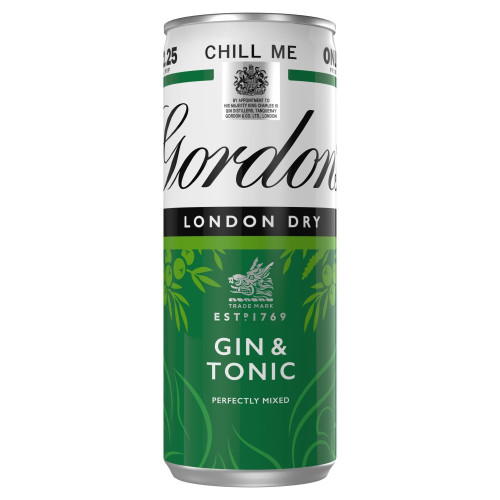 GORDONS GIN TONIC READY TO DRINK CAN 12x250ML PMP &Acirc;&pound;2.25