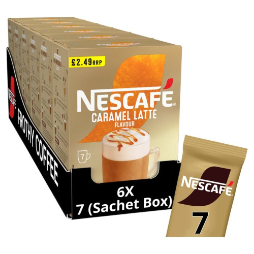 NESCAFE CARAMEL LATTE 7 SACHETS 6x119G PMP &Acirc;&pound;2.49