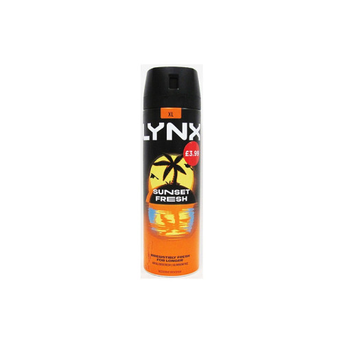 LYNX BODY SPRAY SUNSET FRESH 6x200ML PMP &Acirc;&pound;3.99