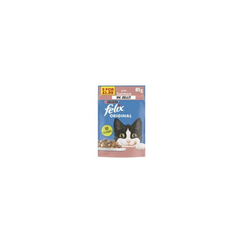 FELIX CHUNKS IN JELLY SALMON CAT FOOD 26x85G PMP 3 FOR &Acirc;&pound;1.39