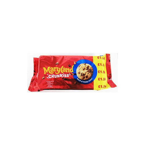 MARYLAND CHUNKY MILK AND DARK CHOCOLATE COOKIES 12x144G PMP &Acirc;&pound;1.59