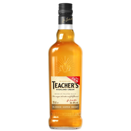 TEACHERS HIGHLAND CREAM BLENDED SCOTCH WHISKY BOTTLE 1x70CL PMP &Acirc;&pound;18.99