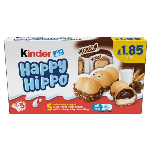 KINDER HAPPY HIPPO COCOA T5 10x103.5G PMP &Acirc;&pound;1.85