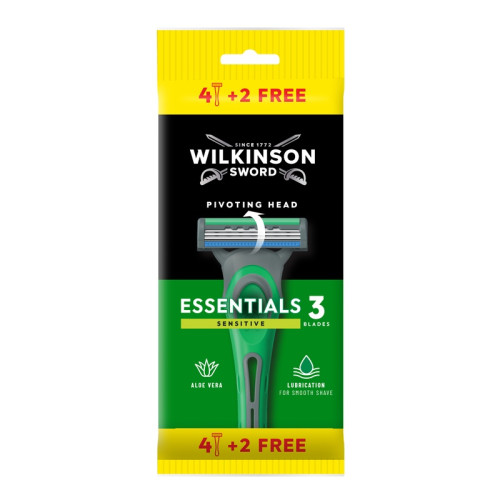 WILKINSON SWORD E3 SENSITIVE DISPOSABLE MENS RAZORS 5x6s
