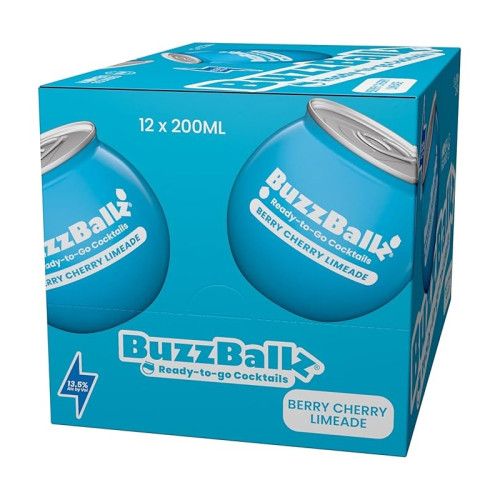 BUZZBALLZ BERRY CHERRY READY TO DRINK CAN 12x200ML