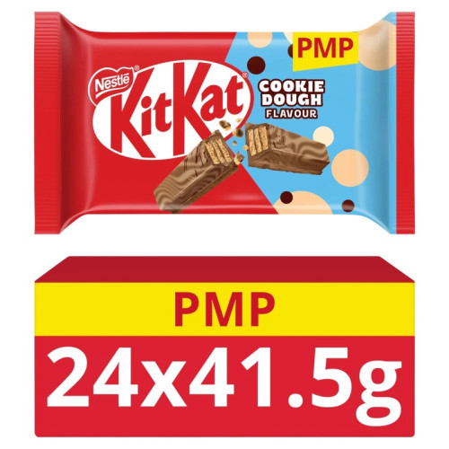 KITKAT 4 FINGER COOKIE DOUGH MILK CHOCOLATE BAR 24x41.5G PMP &Acirc;&pound;0.89