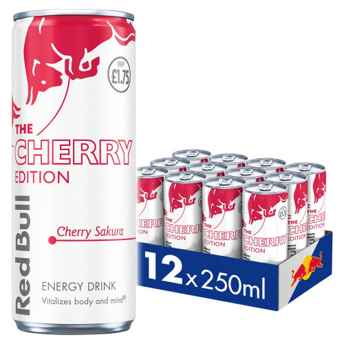 RED BULL SPRING CHERRY CAN 12x250ML PMP &Acirc;&pound;1.75