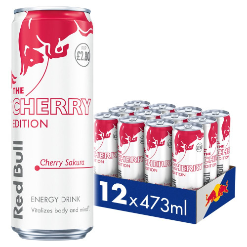 RED BULL SPRING CHERRY CAN 12x473ML PMP &Acirc;&pound;2.80