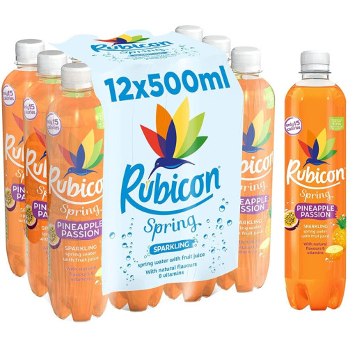 RUBICON SPARKLING PINEAPPLE PASSION BOTTLE 12x500ML PMP &Acirc;&pound;1.29