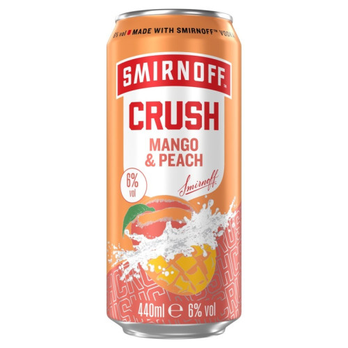 SMIRNOFF CRUSH MANGO AND PEACH READY TO DRINK CAN&Acirc;&nbsp;12x440ML