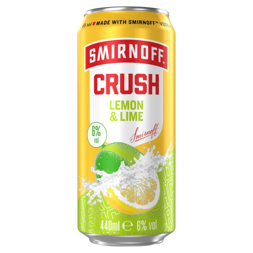 SMIRNOFF CRUSH LEMON AND LIME READY TO DRINK CAN 12x440ML