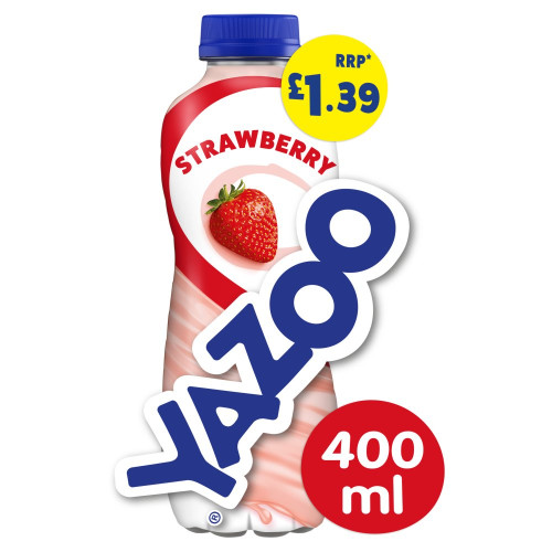 YAZOO MILK STRAWBERRY BOTTLE 10x400ML PMP &Acirc;&pound;1.39
