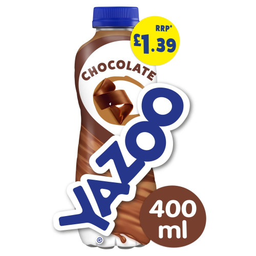 YAZOO MILK CHOCOLATE BOTTLE 10x400ML PMP &Acirc;&pound;1.39