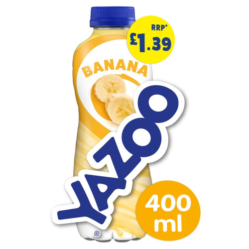 YAZOO MILK BANANA BOTTLE 10x400ML PMP &Acirc;&pound;1.39