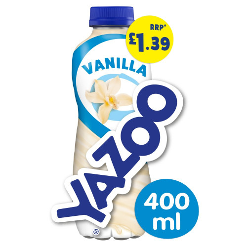 YAZOO MILK VANILLA BOTTLE 10x400ML PMP &Acirc;&pound;1.39
