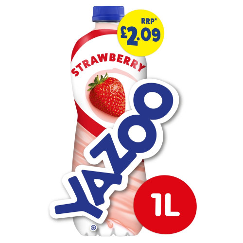 YAZOO MILK STRAWBERRY BOTTLE 6x1L PMP &Acirc;&pound;2.09