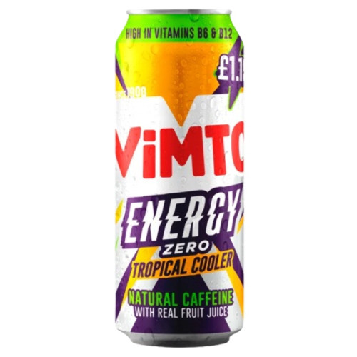 VIMTO ENERGY TROPICAL COOLER CAN 12x500ML PMP &Acirc;&pound;1.19