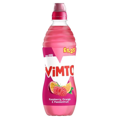 VIMTO STILL RASPBERRY ORANGE & PASSION FRUIT BOTTLE 12x500ML PMP &Acirc;&pound;1.30