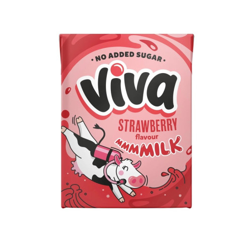 VIVA STRAWBERRY FLAVOURED MILK CARTONS 27x200ML