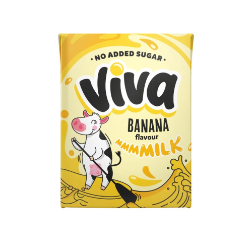 VIVA BANANA FLAVOURED MILK CARTONS 27x200ML