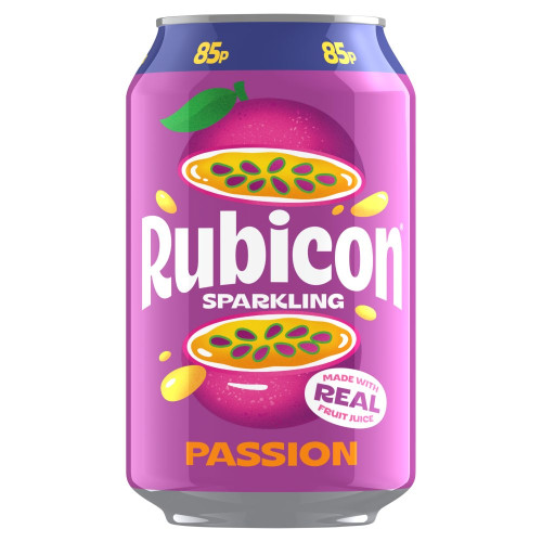 RUBICON SPARKLING PASSION FRUIT CAN 24x330ML PMP &Acirc;&pound;0.85