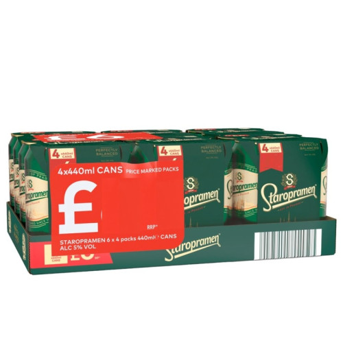 STAROPRAMEN LAGER 4 PACK CAN 6x440ML PMP &Acirc;&pound;6.25