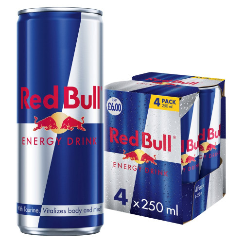 RED BULL ENERGY 4 PACK CAN 6x250ML PMP &Acirc;&pound;6.00