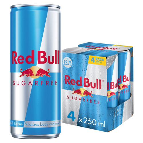 RED BULL ENERGY SUGAR FREE 4 PACK CAN 6x250ML PMP &Acirc;&pound;5.75