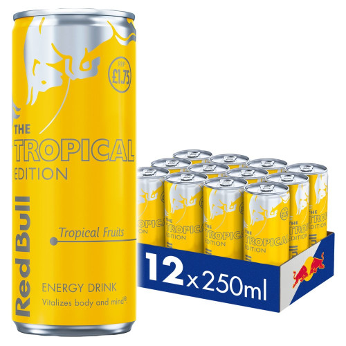 RED BULL TROPICAL EDITION TROPICAL CAN 12x250ML PMP &Acirc;&pound;1.75