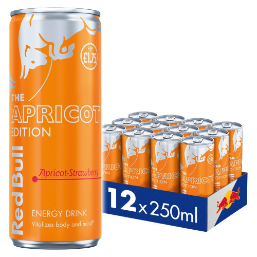RED BULL APRICOT EDITION CAN 12x250ML PMP &Acirc;&pound;1.75