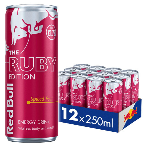 RED BULL RUBY EDITION SPICED PEAR CAN 12x250ML PMP &Acirc;&pound;1.75
