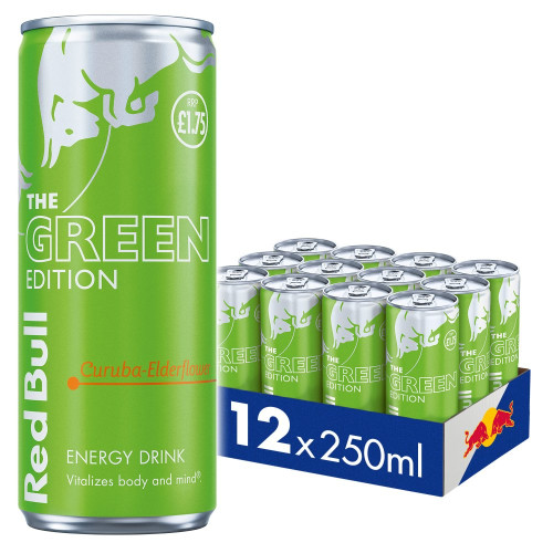 RED BULL GREEN EDITION CURUBA ELDERFLOWER CAN 12x250ML PMP &Acirc;&pound;1.75