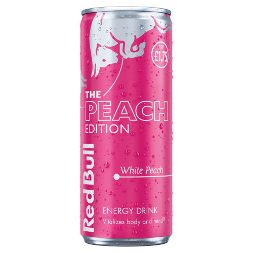 RED BULL PEACH EDITION CAN 12x250ML PMP &Acirc;&pound;1.75