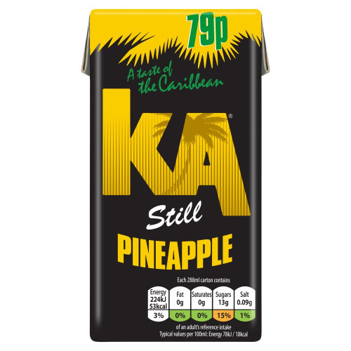 KA STILL PINEAPPLE CARTON 27x288ML PMP &Acirc;&pound;0.79